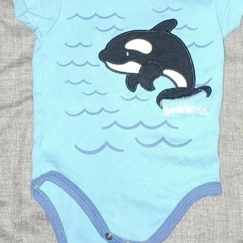 Blue Whale Print Kids One Piece